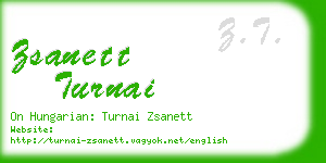 zsanett turnai business card